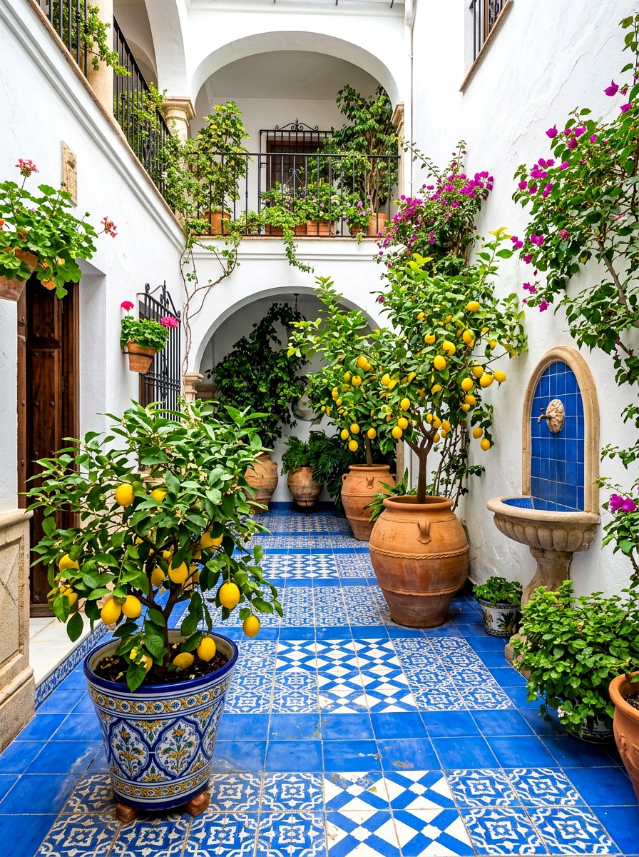 Potted Lemon Tree - 30 Spanish courtyard ideas