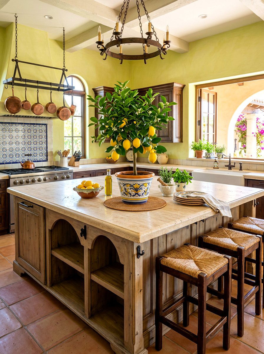 Potted Lemon Tree - 30 kitchen counter decor ideas