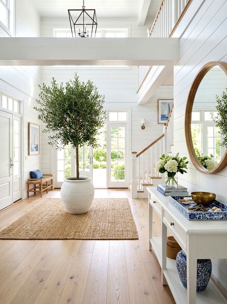 Potted Olive Tree - 30 Hamptons entryway ideas