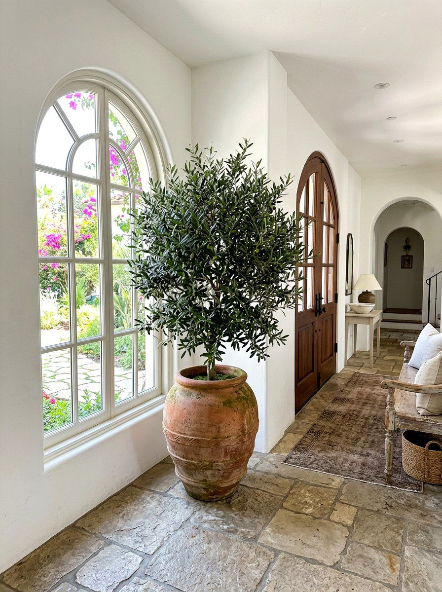 Potted Olive Tree - 30 old world entryway ideas