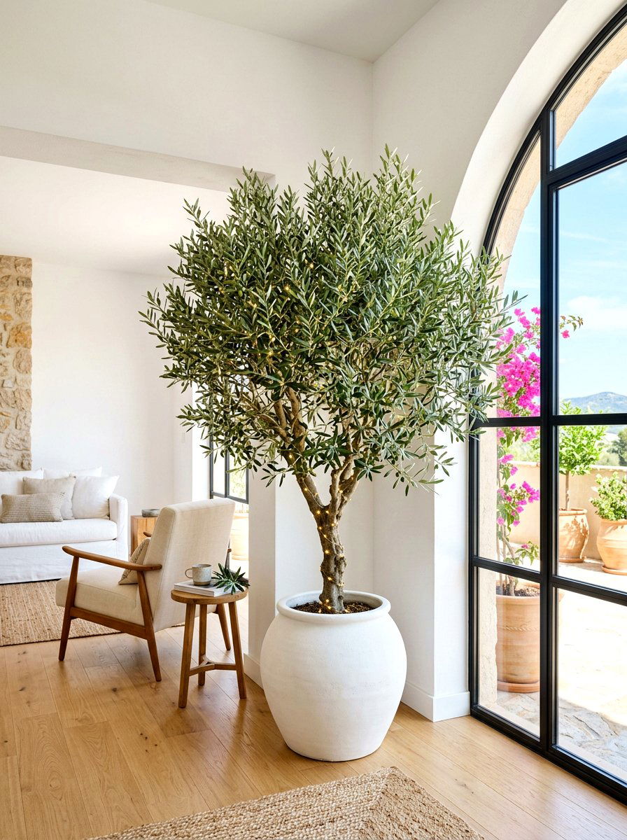 Potted Olive Tree - 30 neutral holiday decor ideas