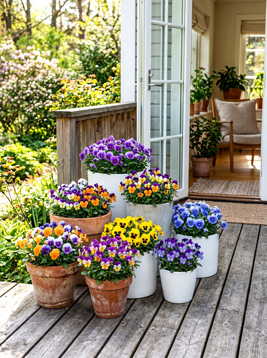 Potted Pansy - 30 edible flower garden ideas