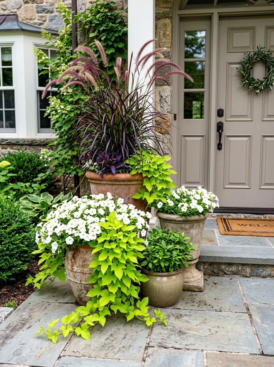 Potted Plant Arrangement - 30 viral front porch ideas