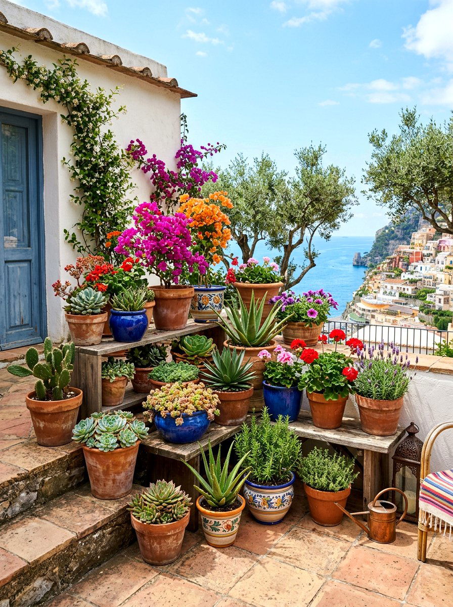 Potted Plant Arrangement - 30 budget landscaping ideas
