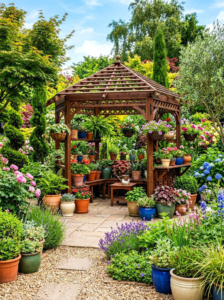 Potted Plant Gazebo - 30 backyard wedding gazebo ideas