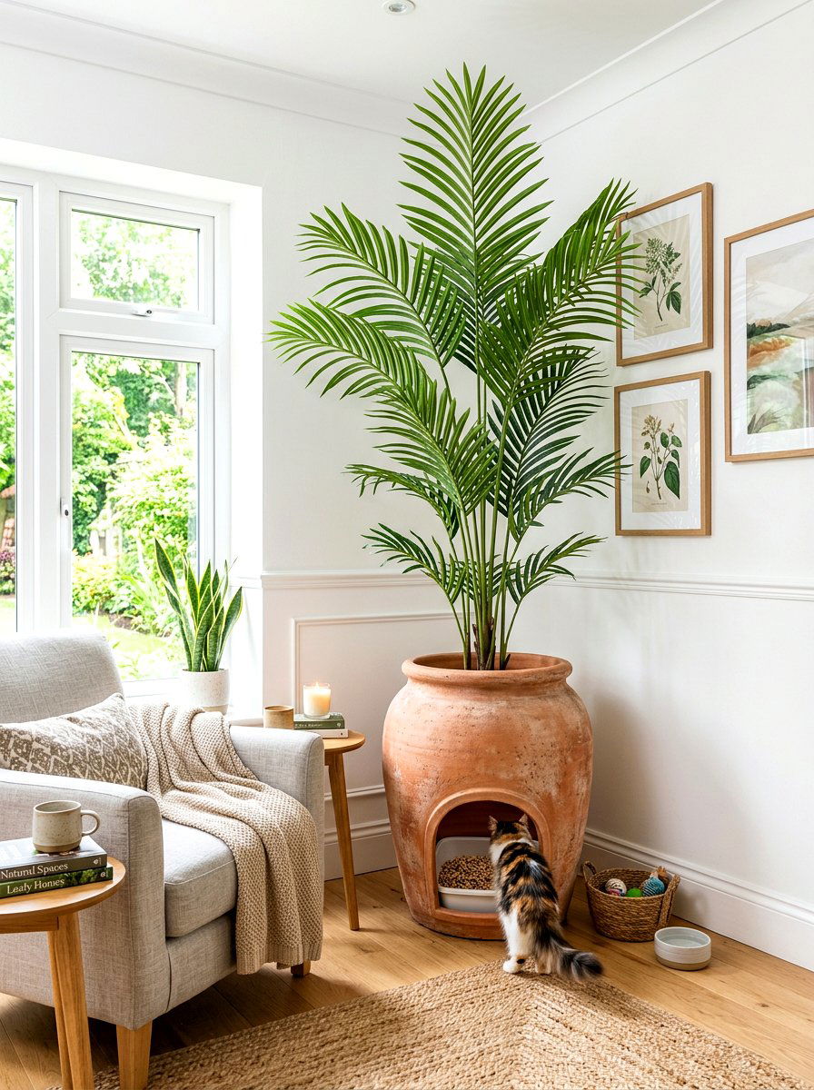 Potted Plant Litter Box Enclosure - 30 litter box enclosure ideas