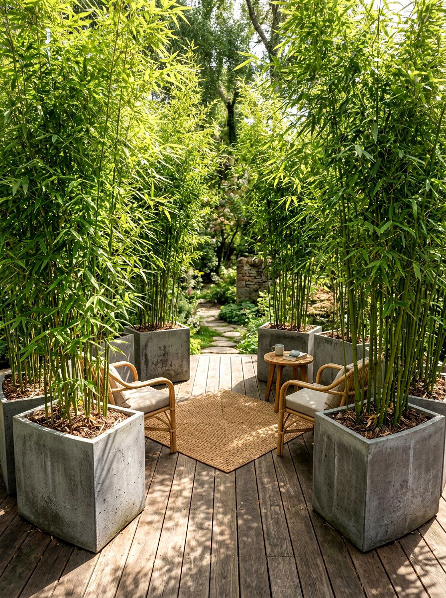 Potted Plant Screen - 30 outdoor changing room ideas