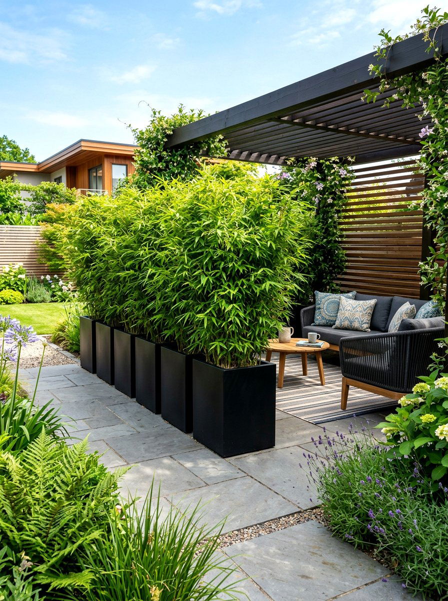 Potted Plant Screen - 30 intimate patio ideas