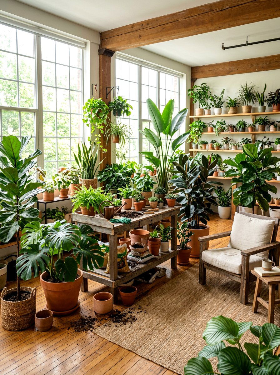 Potted Plant Studio Garden - 30 editorial studio apartment ideas