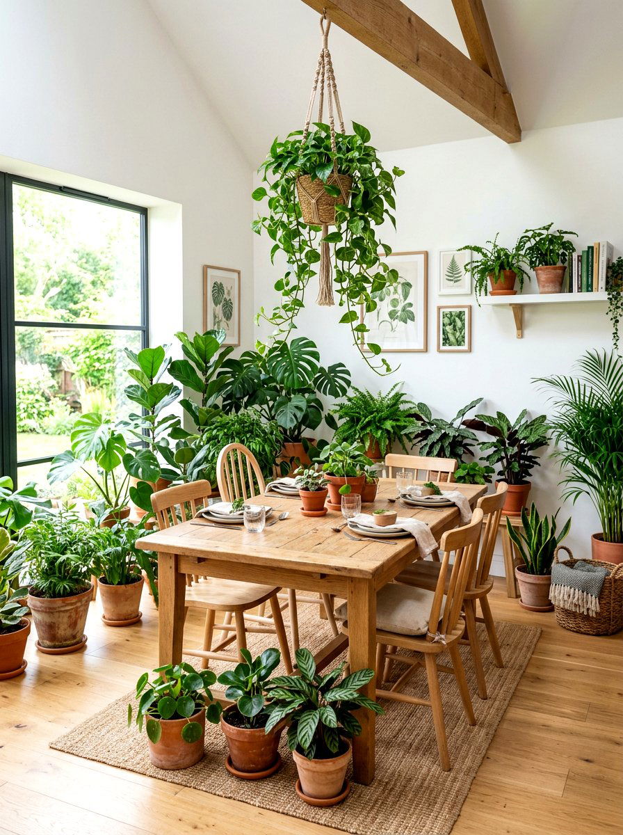 Potted Plants In Dining Area - 30 tiny dining nook apartment ideas