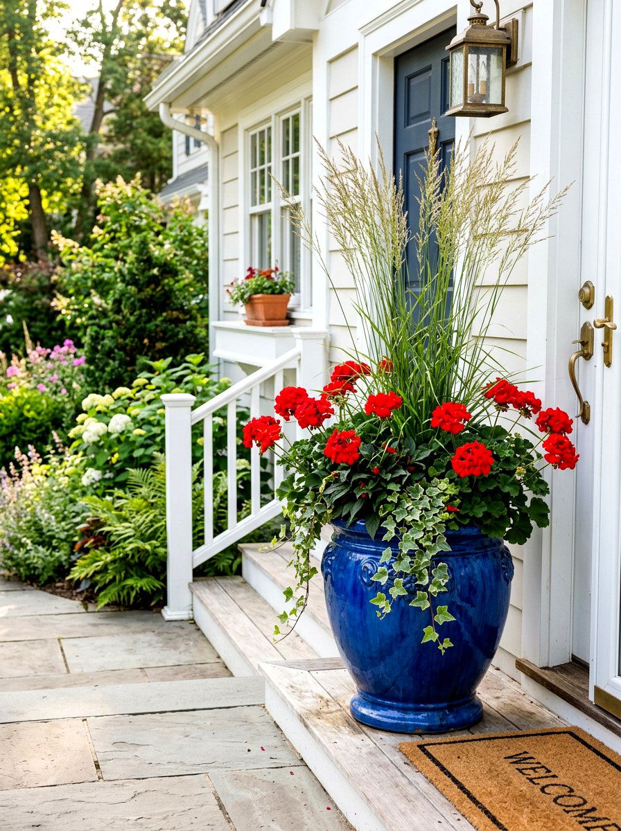 Potted Porch Plant - 30 simple landscaping ideas