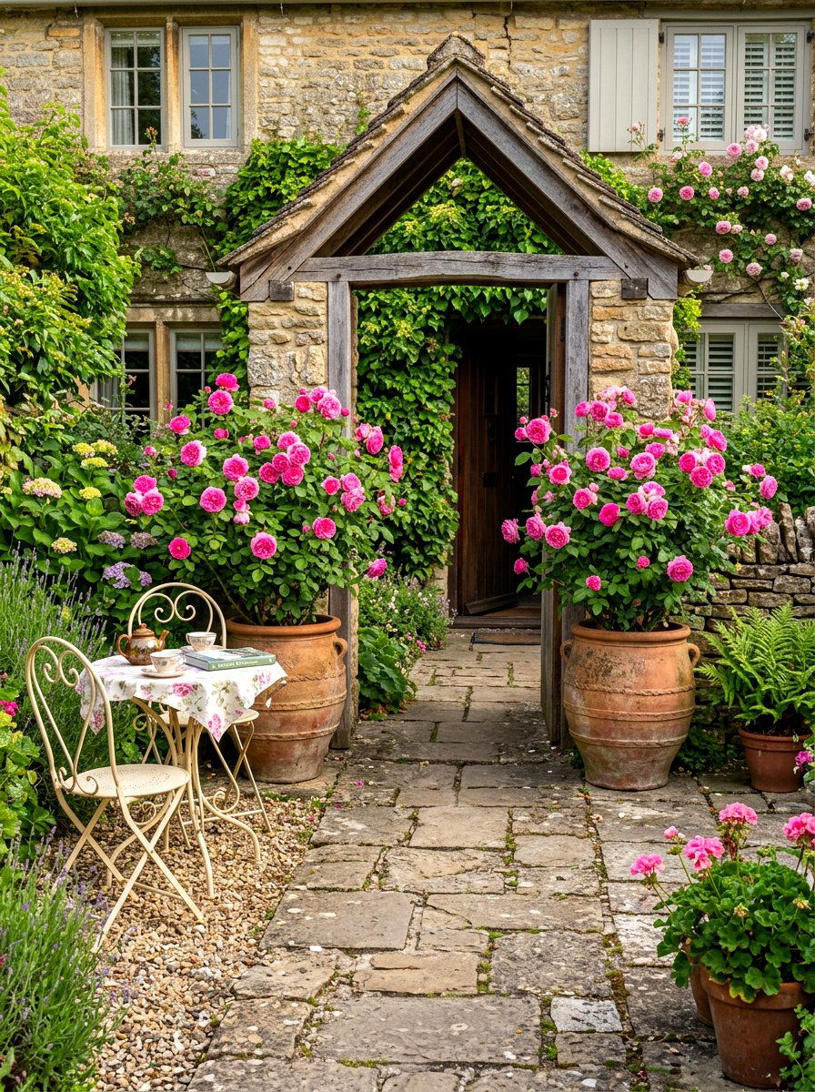 Potted Rose Bushes - 30 patio plant ideas