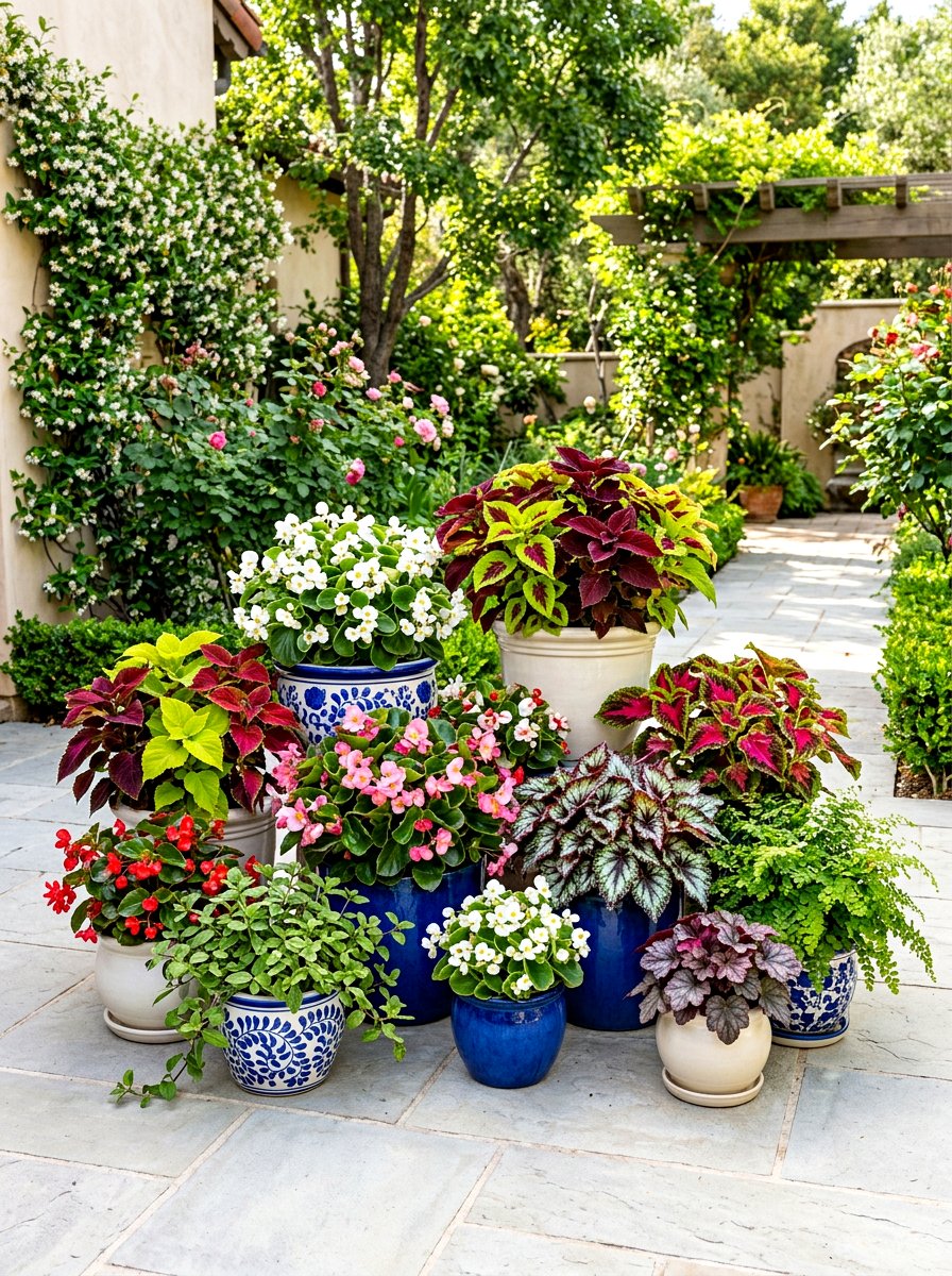 Potted Shade Plants - 30 shady courtyard garden ideas