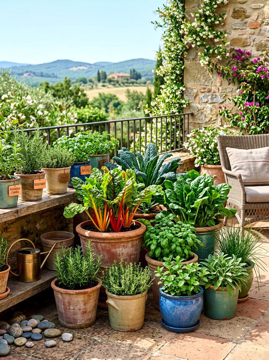 Potted Vegetable Garden Display - 30 small vegetable garden ideas