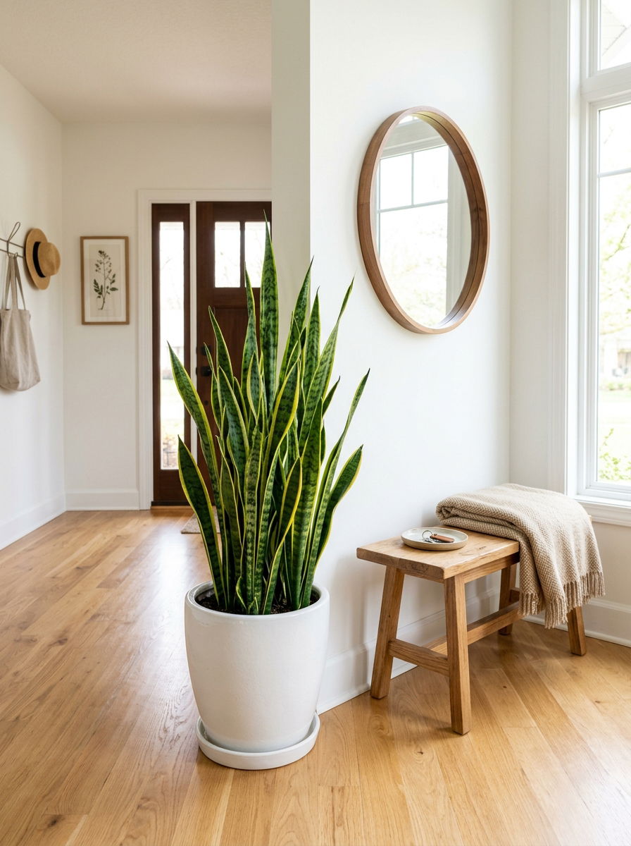 Potted floor plant - 30 small entryway ideas