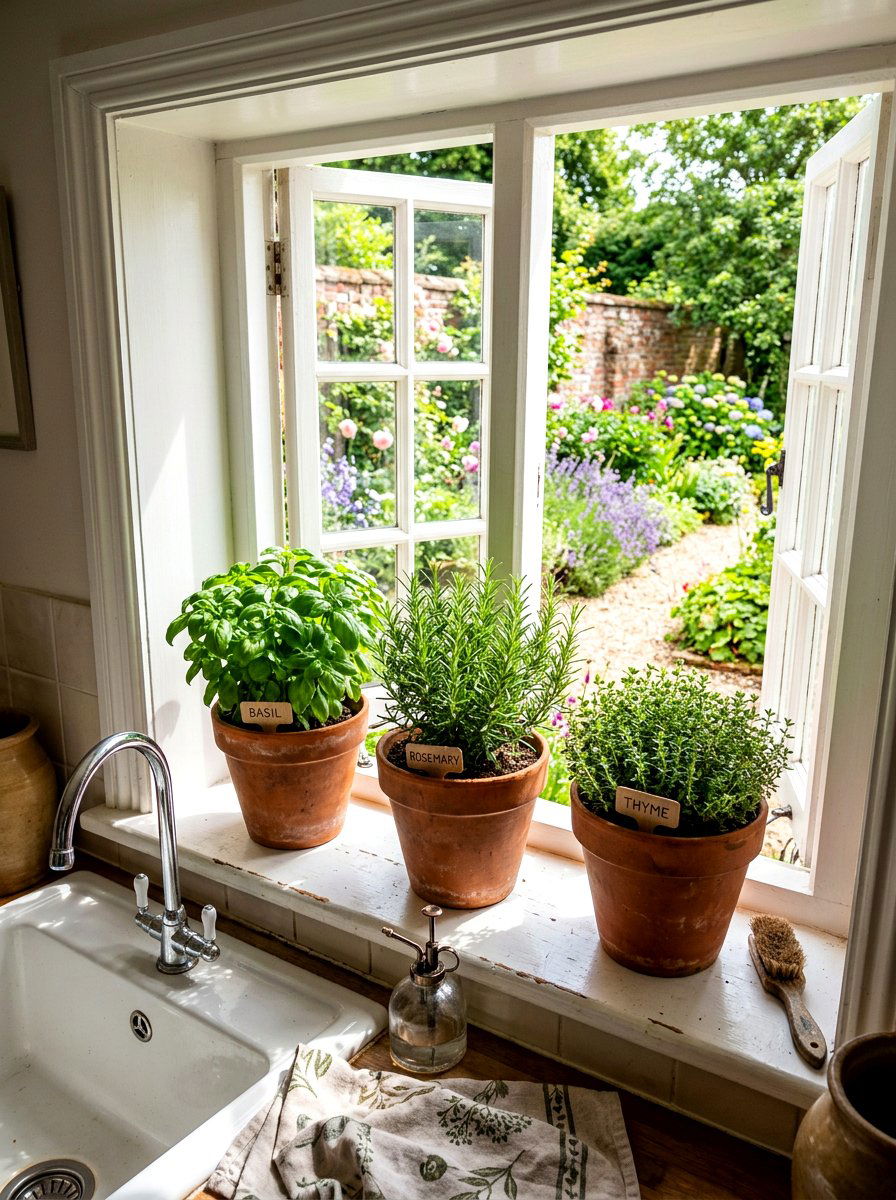 Potted herb garden - 30 Mediterranean summer decor ideas