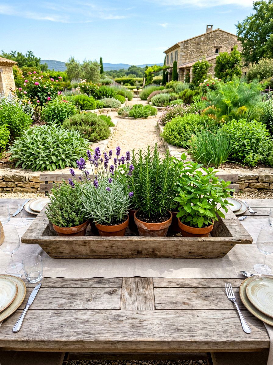Potted herb table centerpiece - 30 garden baby shower table ideas