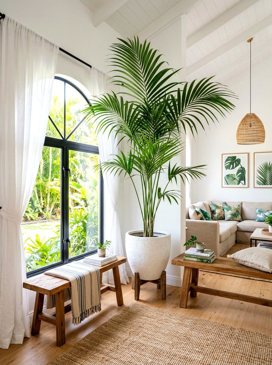 Potted palm tree - 30 surf shack decor ideas