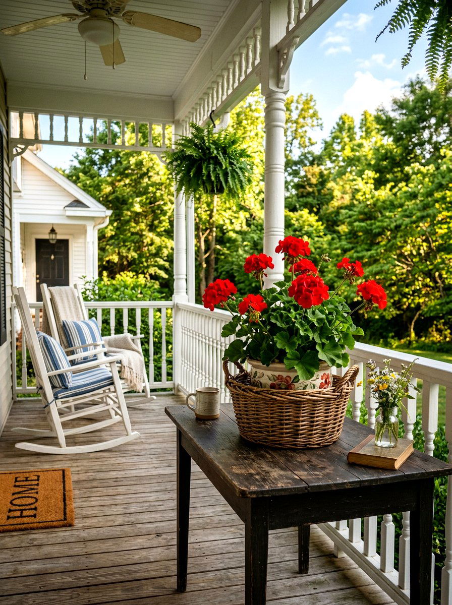 Potted patio geranium - 30 summer table centerpiece ideas