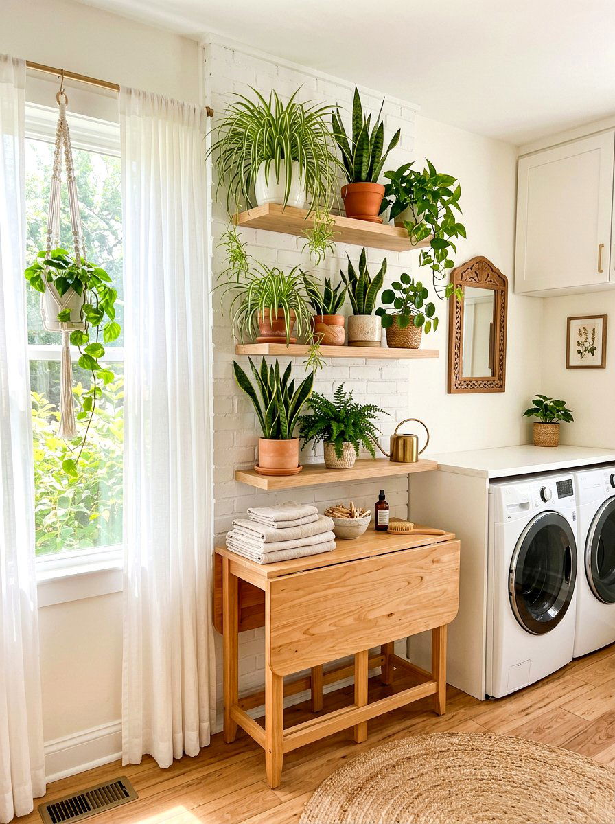 Potted plants for laundry room - 30 eco laundry room ideas