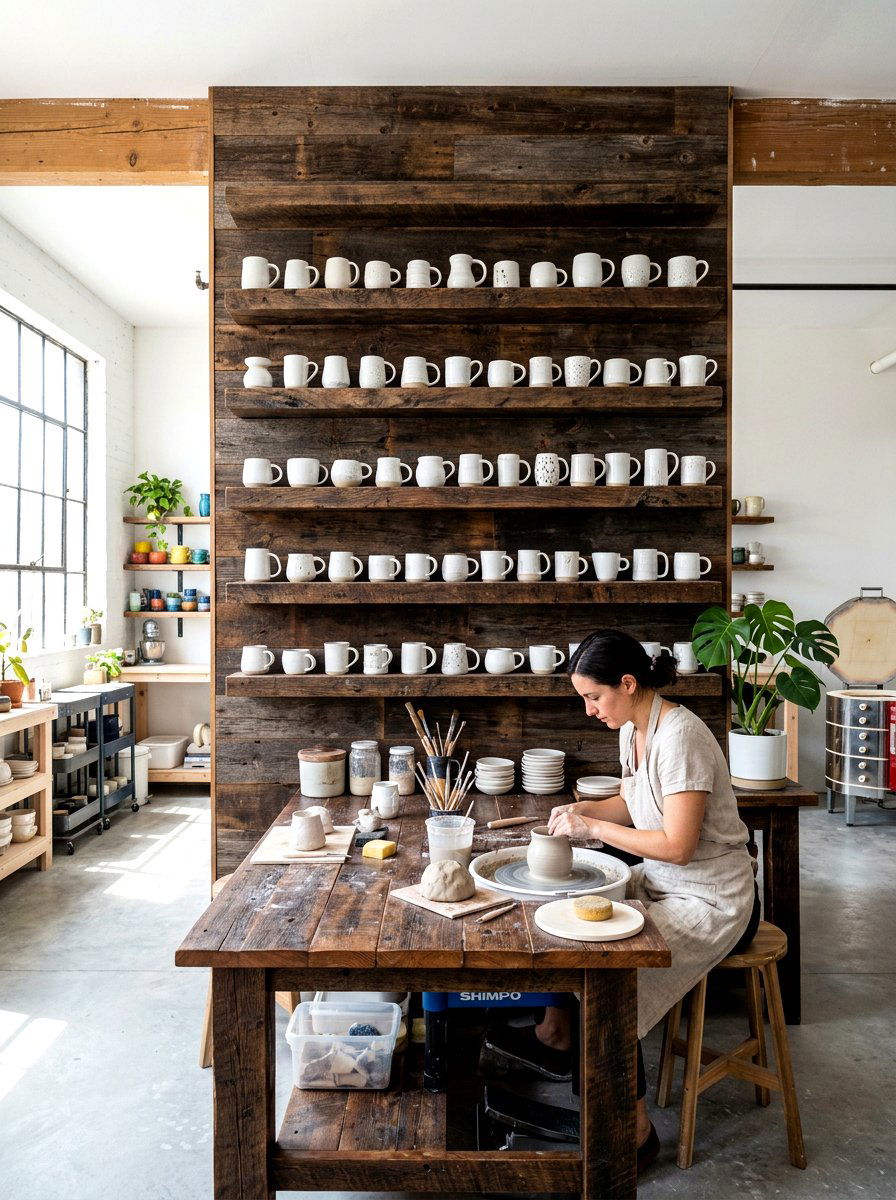 Pottery studio reclaimed wood - 30 pottery room ideas