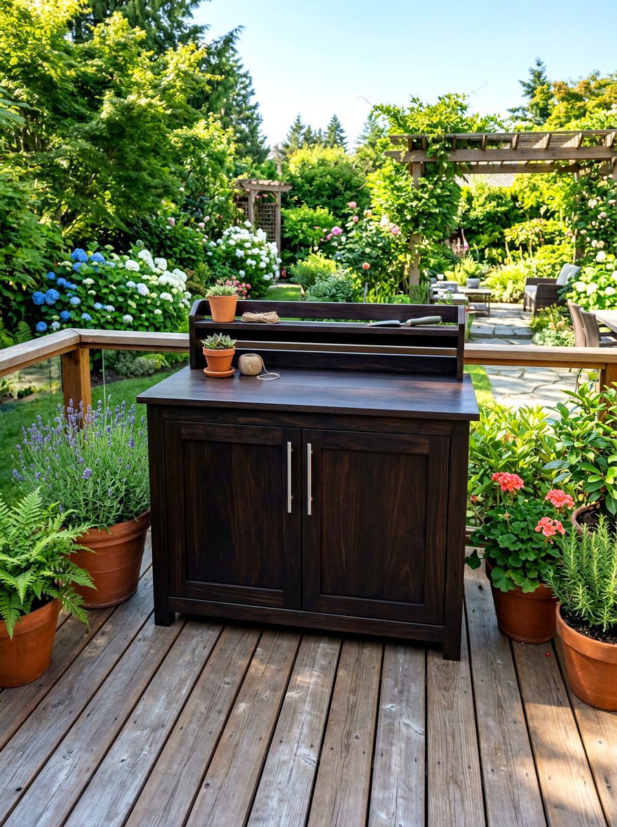 Potting Bench Cabinet - 30 potting bench storage ideas