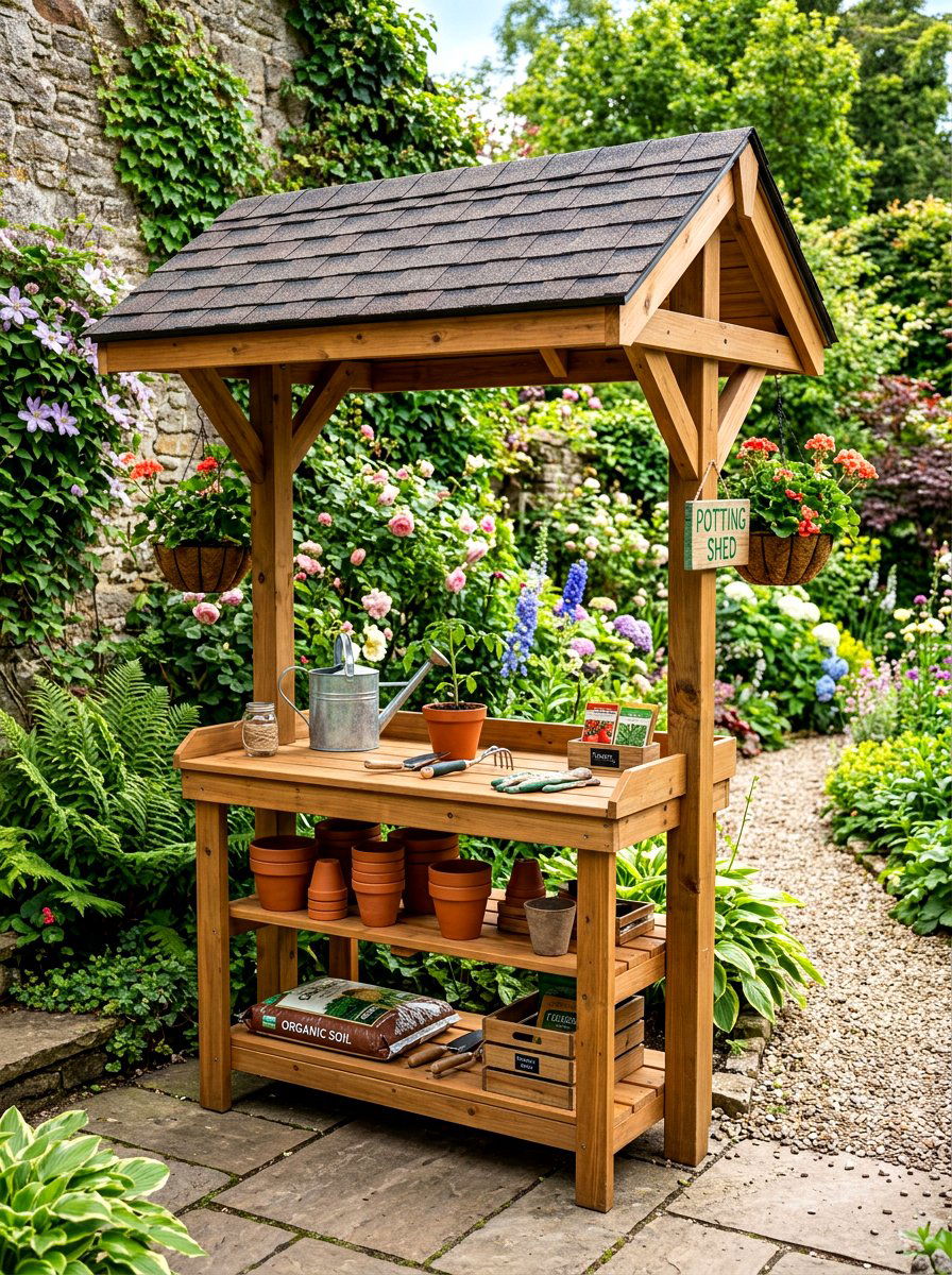 Potting Bench With Roof - 30 potting bench ideas
