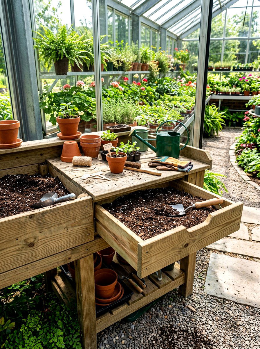 Greenhouse Potting Bench Ideas: 30 Clever Benches for Gardeners