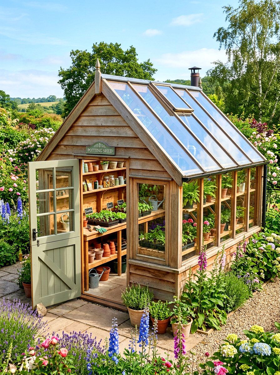 Potting Shed With Greenhouse Roof - 30 potting shed ideas