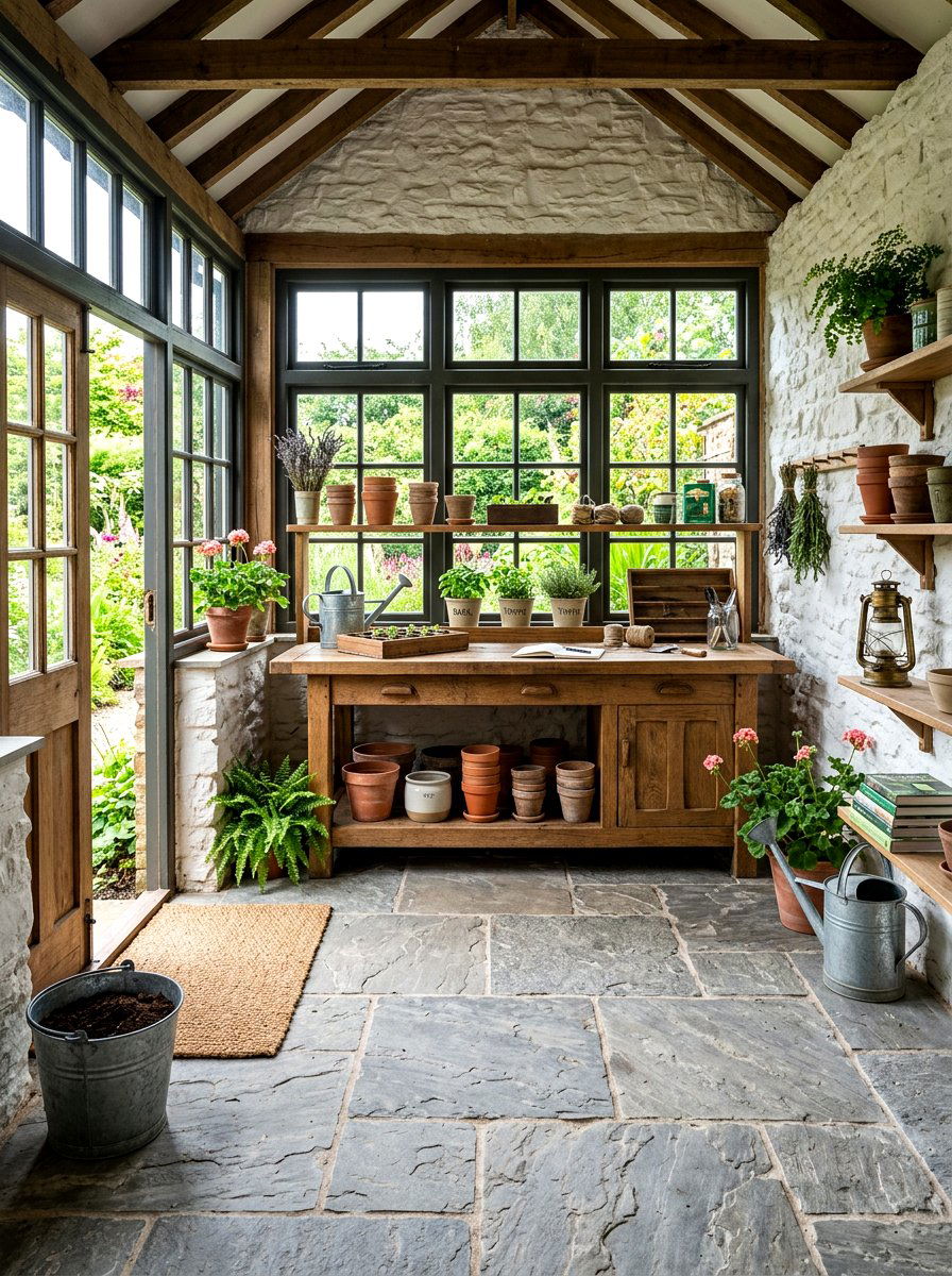 Potting Shed With Stone Floor - 30 potting shed ideas