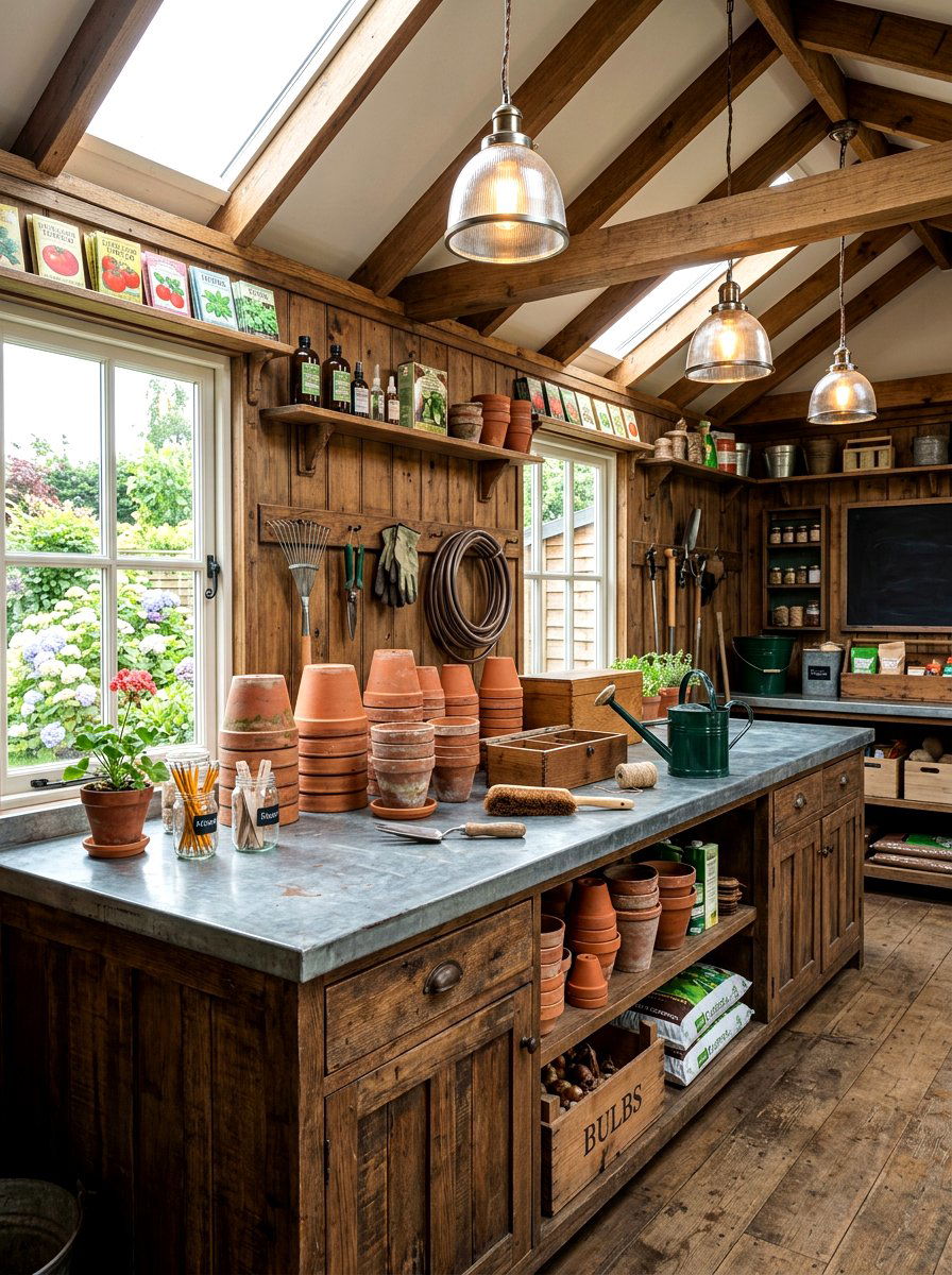 Potting Shed With Zinc Countertop - 30 potting shed ideas