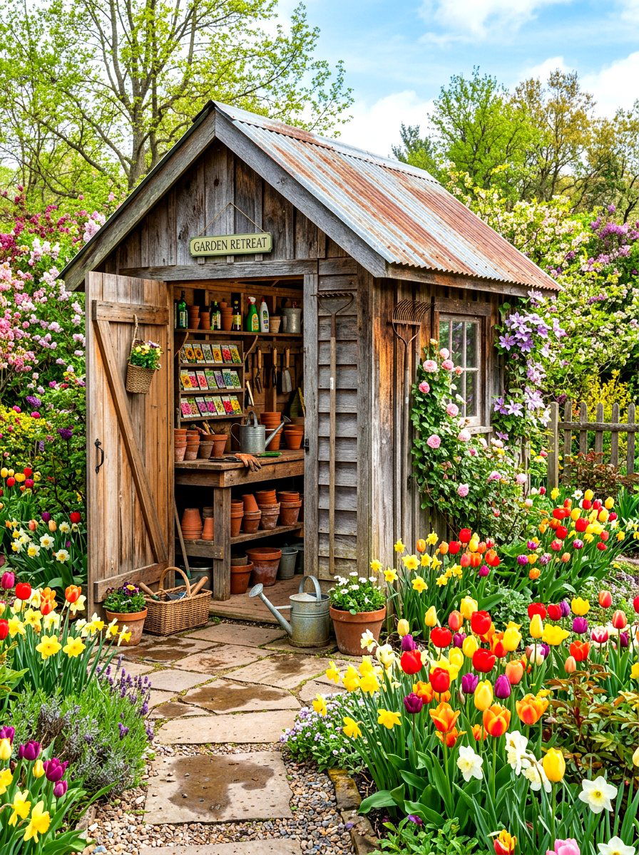 Potting shed garden retreat - 30 weekend garden retreat ideas