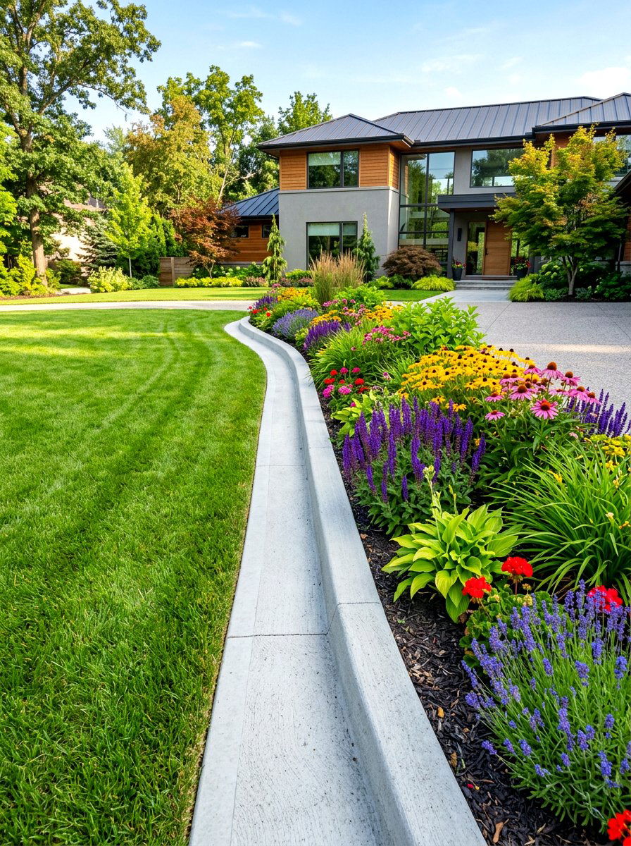 Poured Concrete Curb - 30 concrete garden border ideas