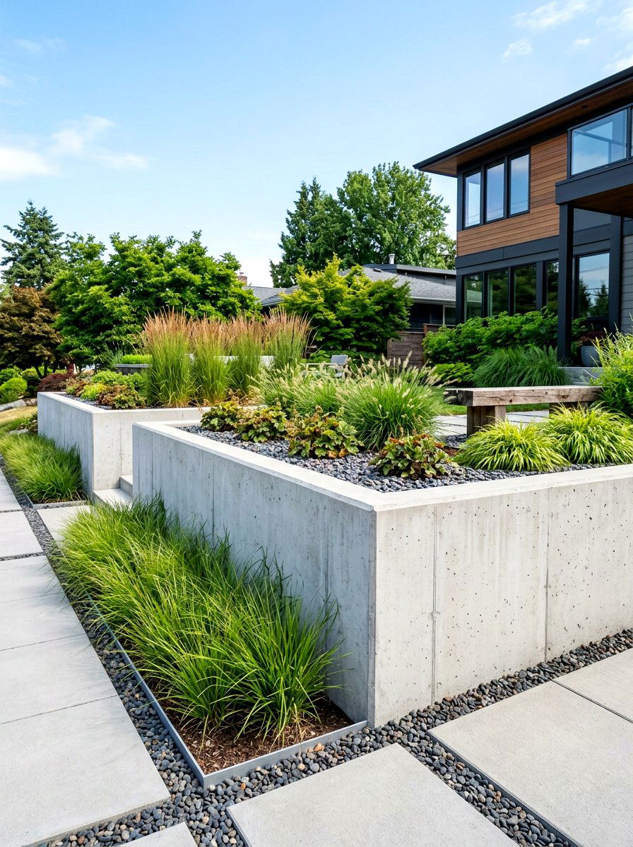 Poured Concrete Wall - 30 retaining wall ideas