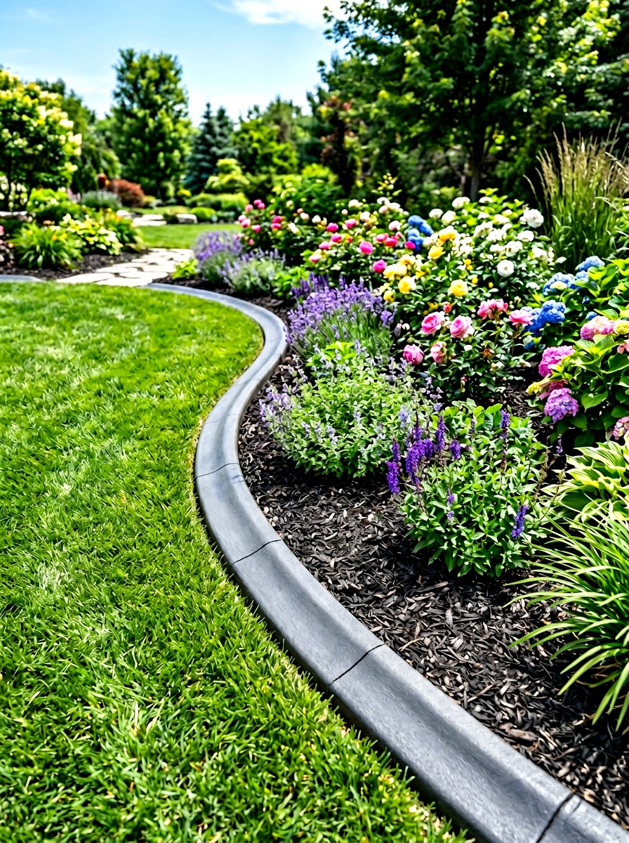 Poured concrete garden edge - 30 garden border ideas