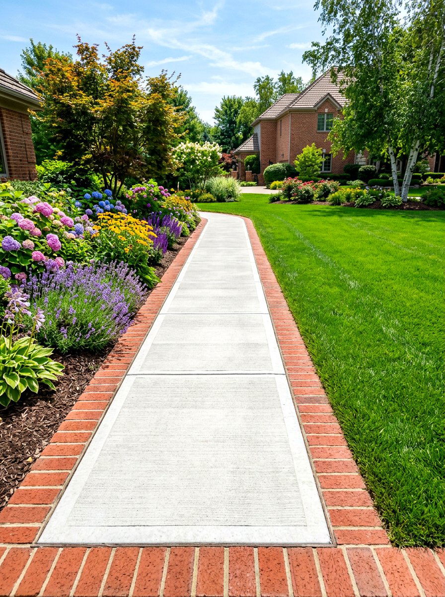 Poured concrete walk - 30 front yard pathway ideas