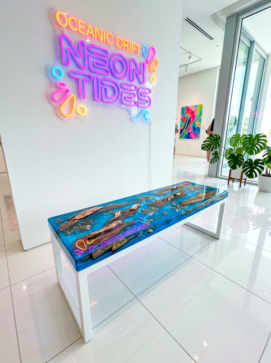 Poured resin art bench - 30 sculptural entry bench ideas