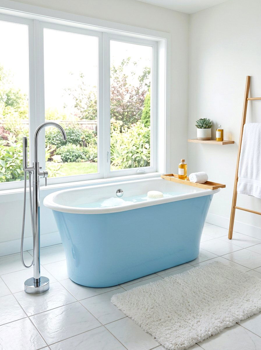Powder Blue Bathroom Bathtub - 30 powder blue bathroom ideas
