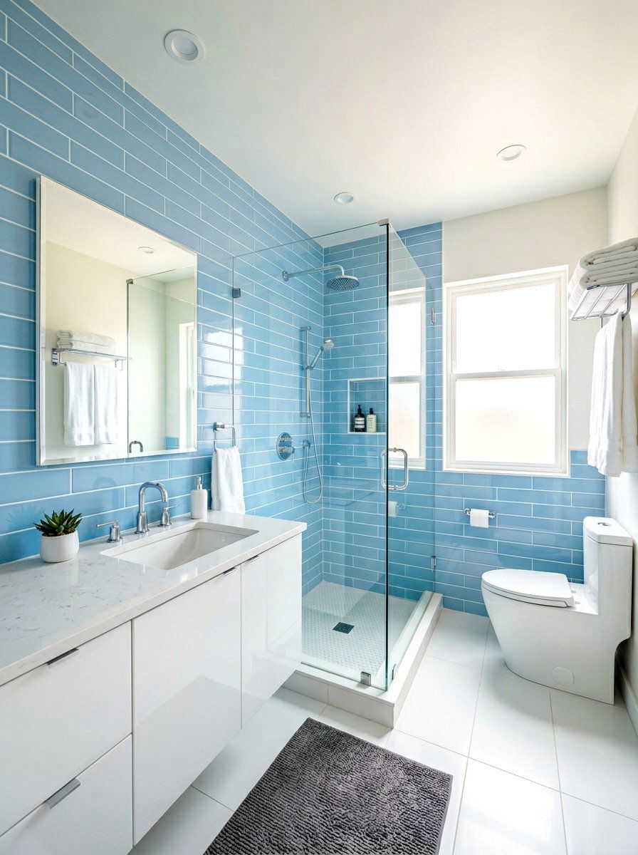 Powder Blue Bathroom Subway Tile - 30 powder blue bathroom ideas
