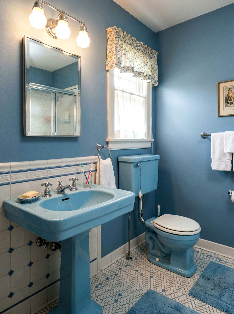 Powder Blue Bathroom Vintage - 30 powder blue bathroom ideas