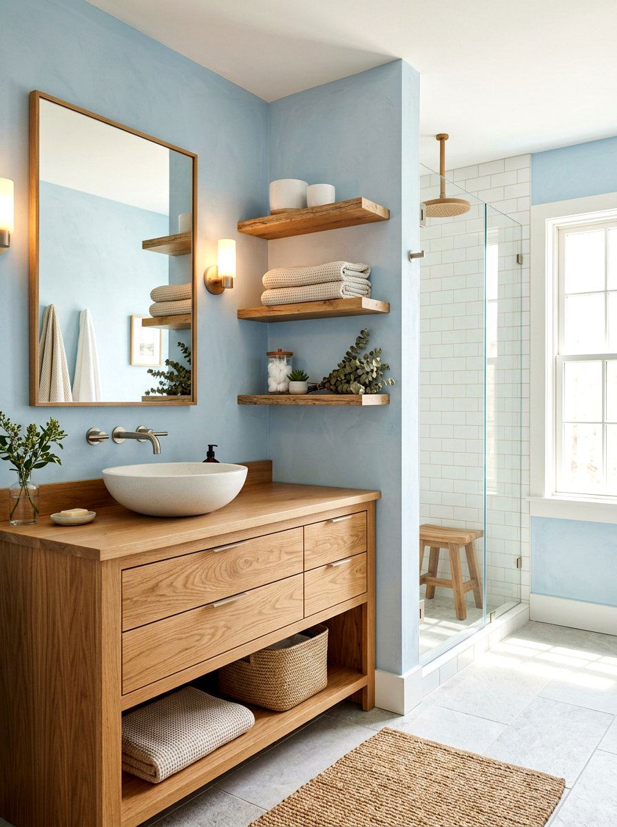 Powder Blue Bathroom Wood - 30 powder blue bathroom ideas