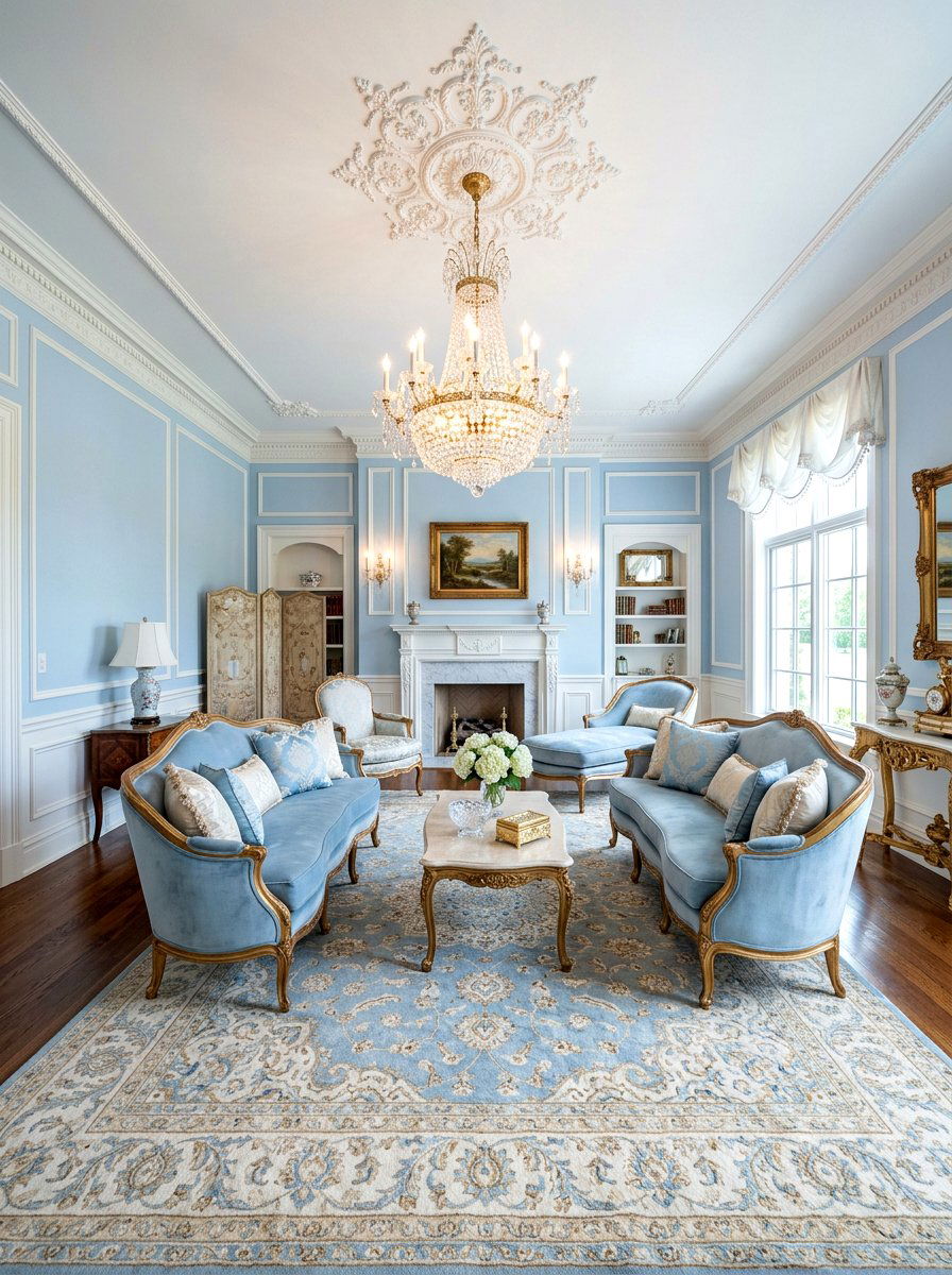 Powder Blue Living Room - 30 blue living room ideas
