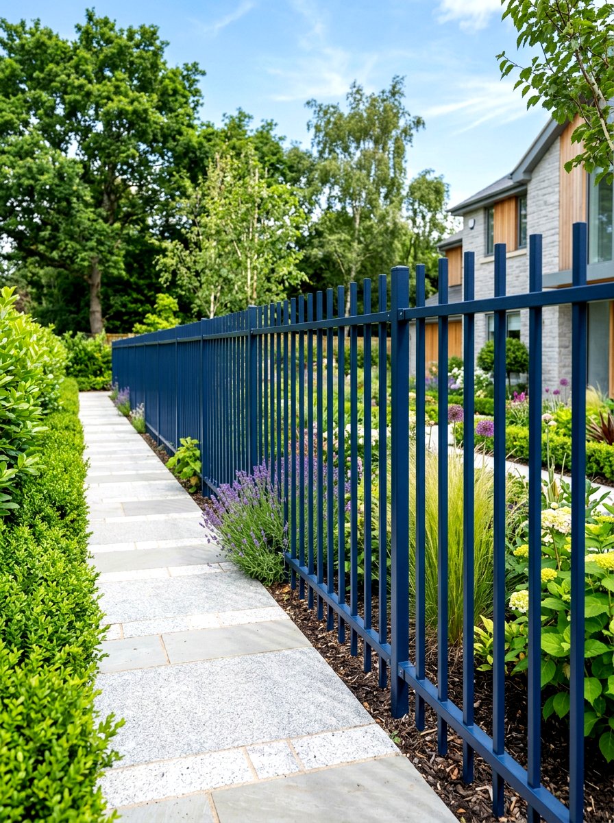Powder Coated Steel Fence - 30 metal fence ideas