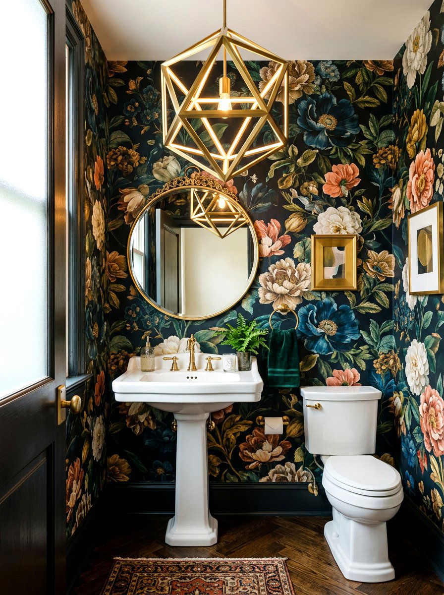 Powder Room Statement Pendant - 30 bathroom lighting ideas