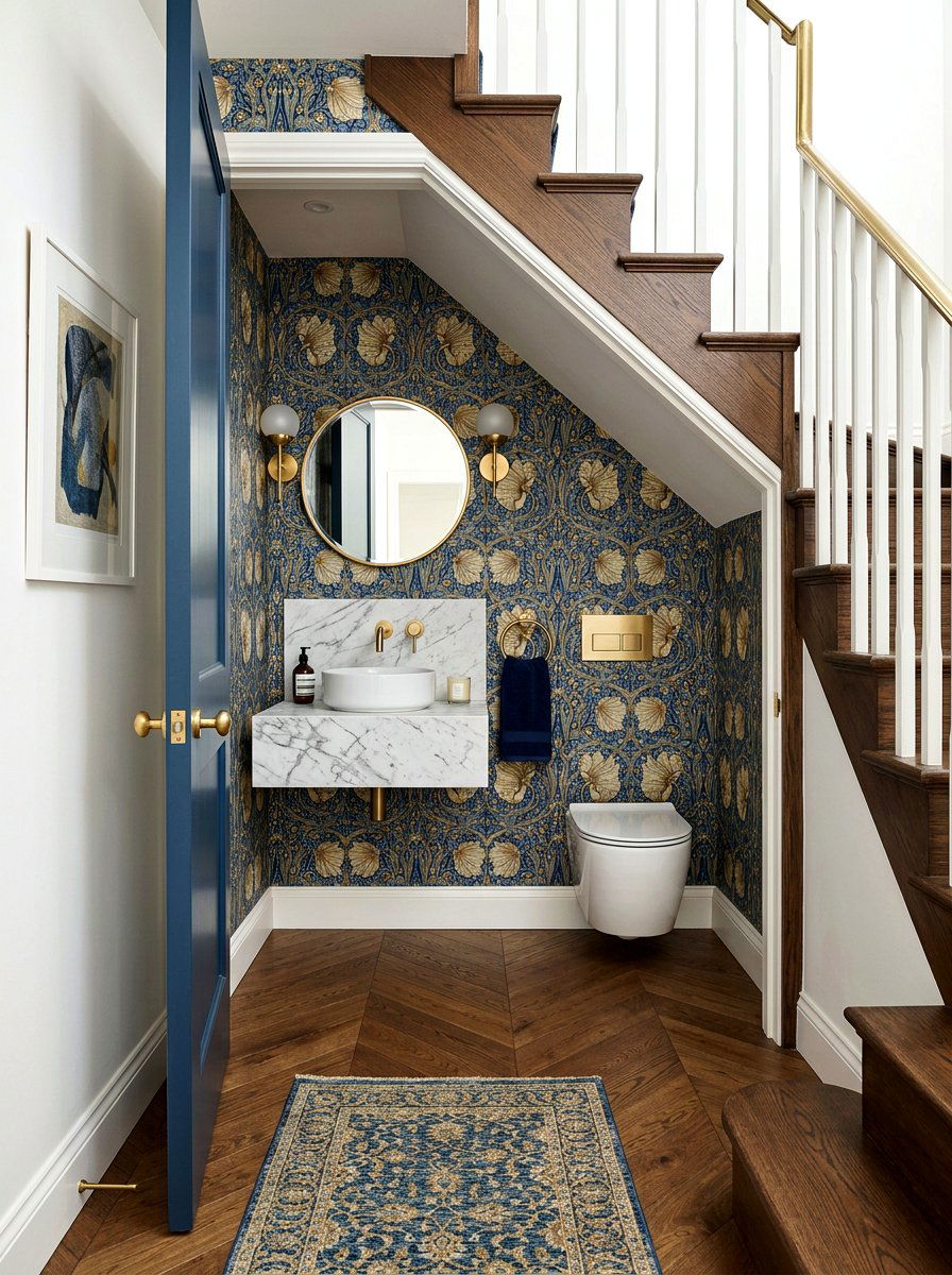Powder Room Under Stairs - 30 staircase nook ideas