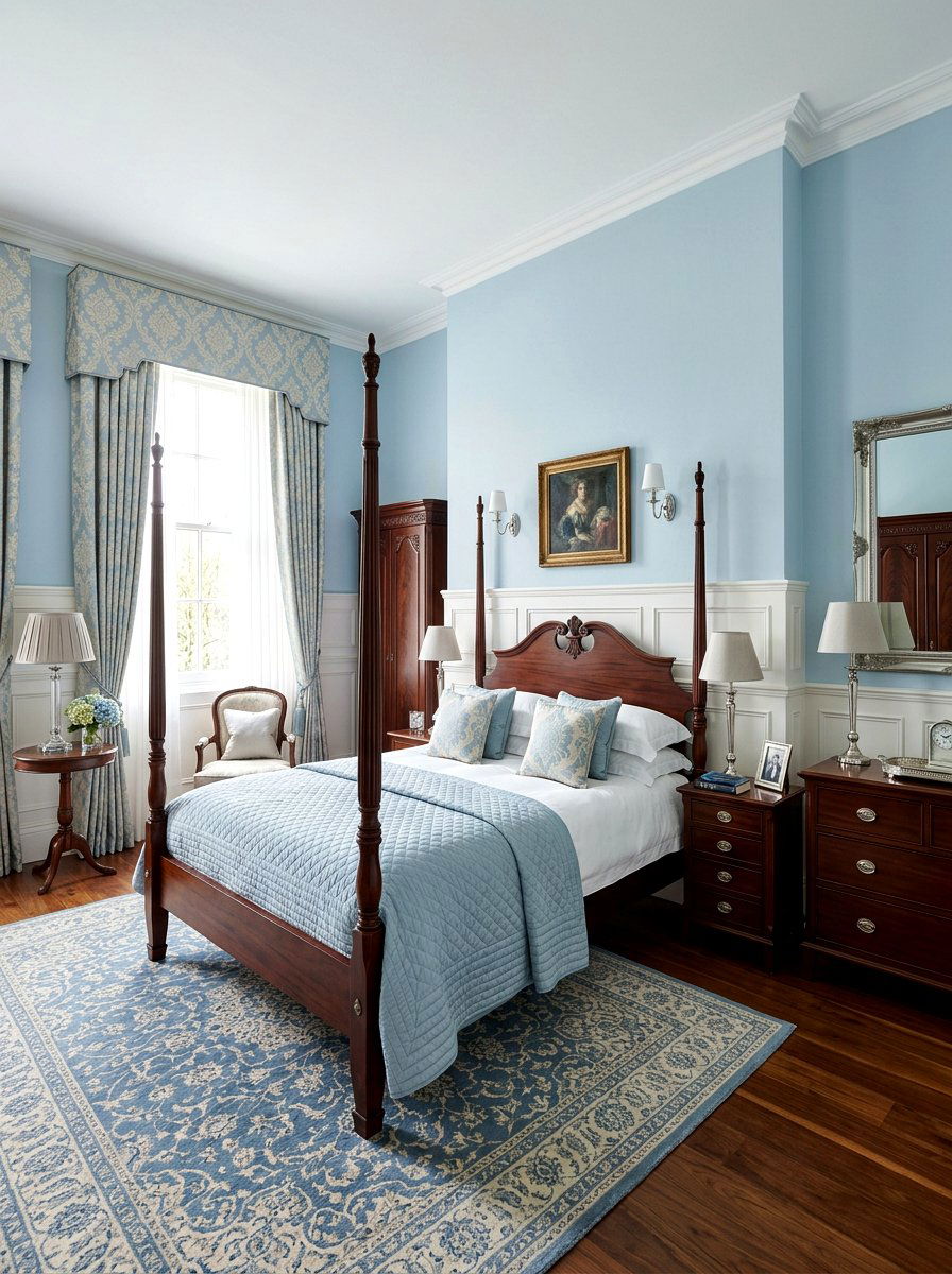 Powder blue classic bedroom - 30 cool blue bedroom ideas