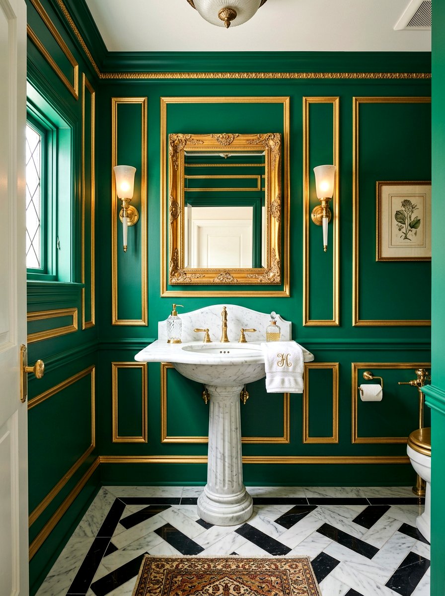 Powder room wall molding - 30 picture frame molding ideas