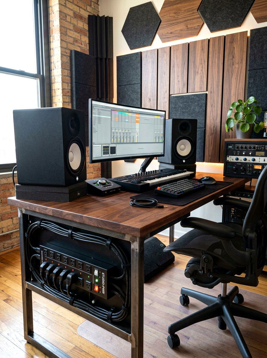 Power Strip Under Desk Mount - 30 office cable management ideas