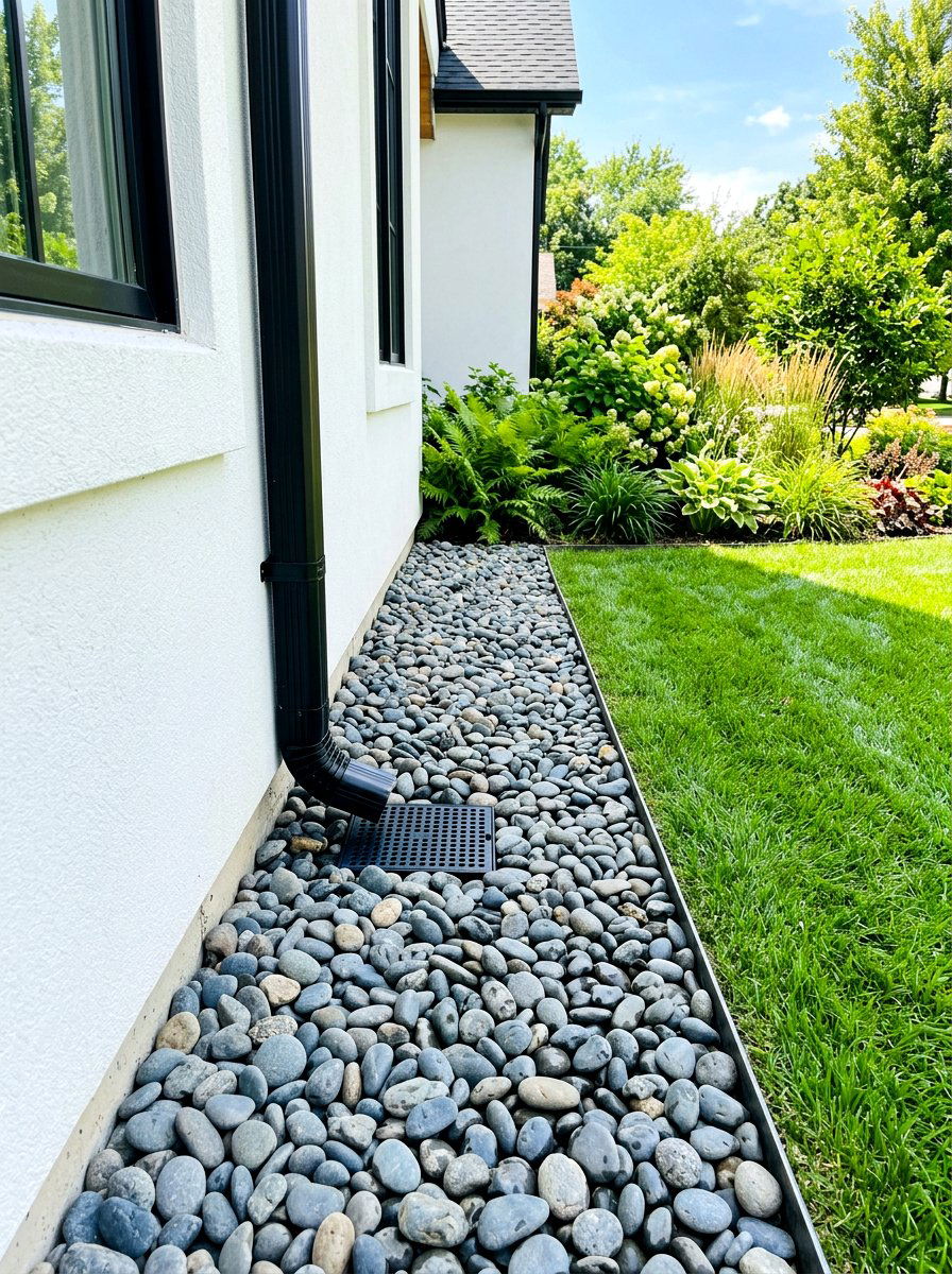 Practical drainage gravel garden strip - 30 gravel border garden ideas