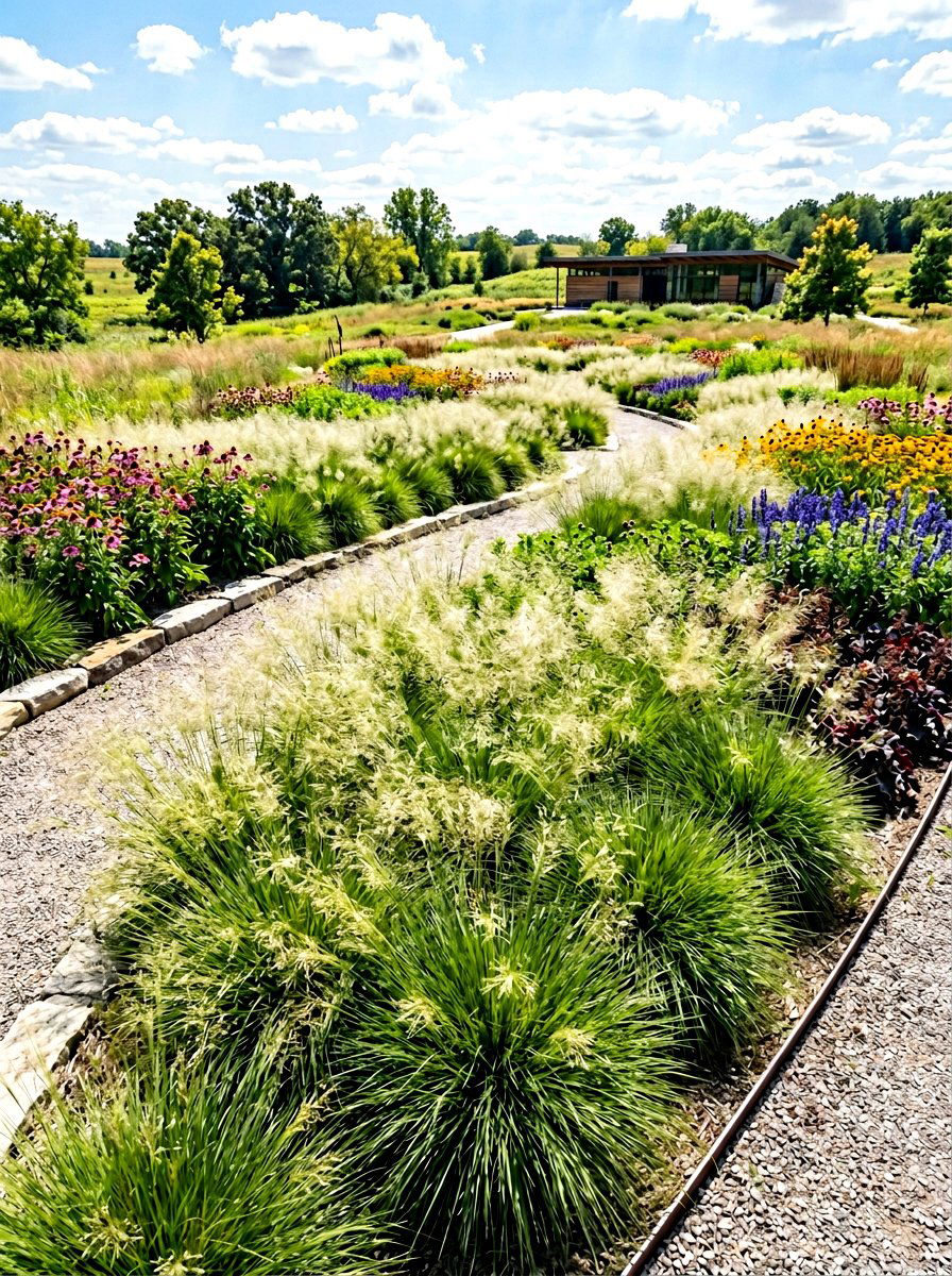 Prairie Dropseed Garden - 30 ornamental grass garden ideas